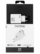 50W Travel Charger USB + 2x USB-C Fast Charger