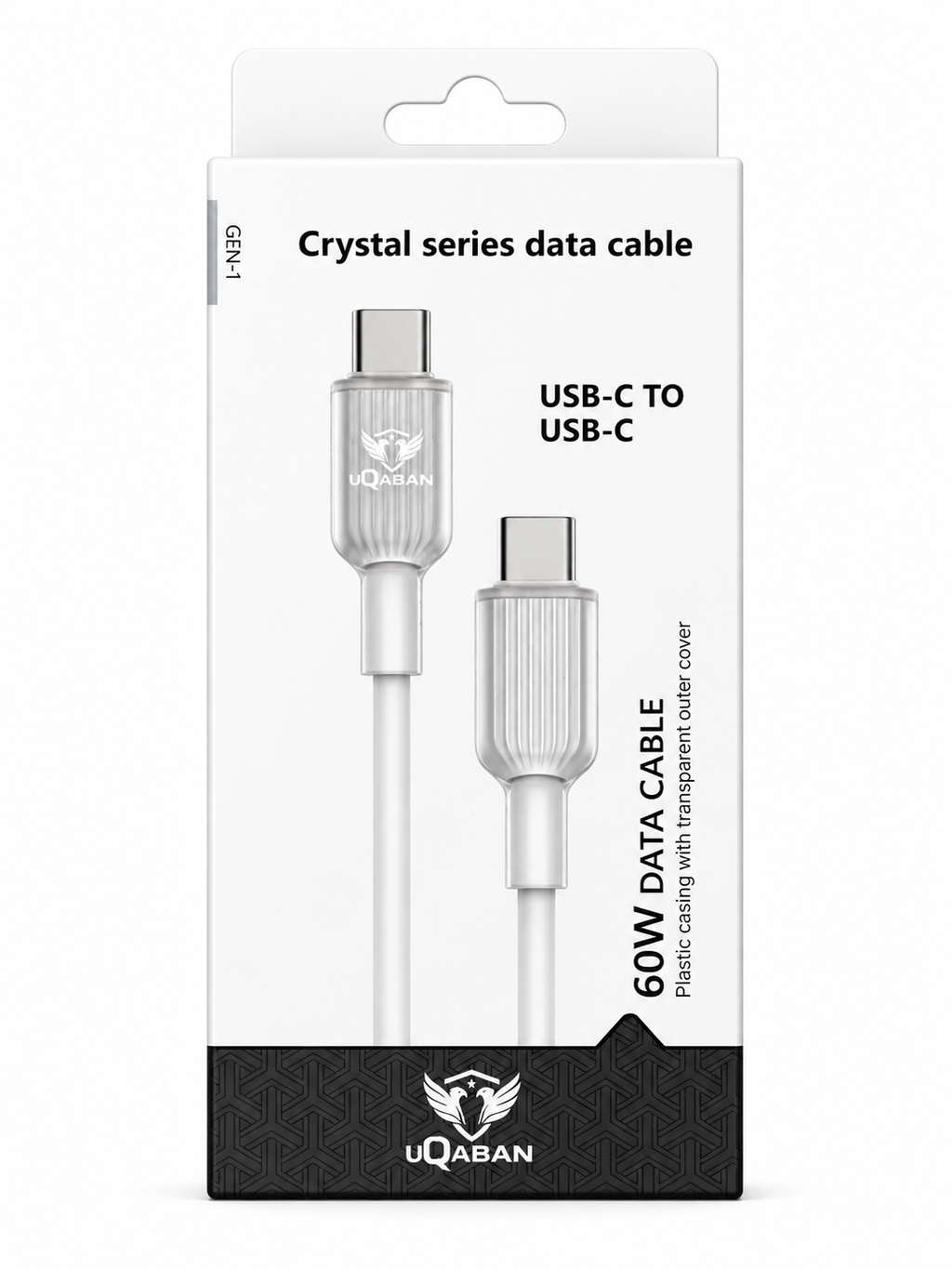 UQABAN Crystal Fast Charging Cable – USB-C | Lightning | 60W Schnellladekabel