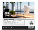 50W Travel Charger USB + 2x USB-C Fast Charger